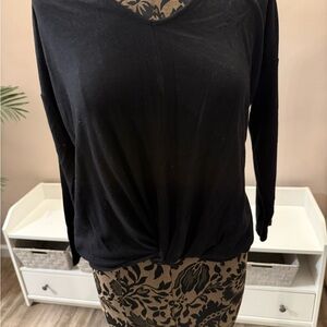 LOFT Black Women's Blouse twist front nwt